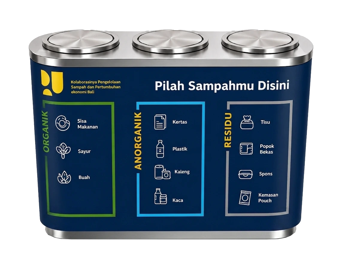 Capsule Waste Bin 3 in 1 Tube - Tempat Sampah Terpilah