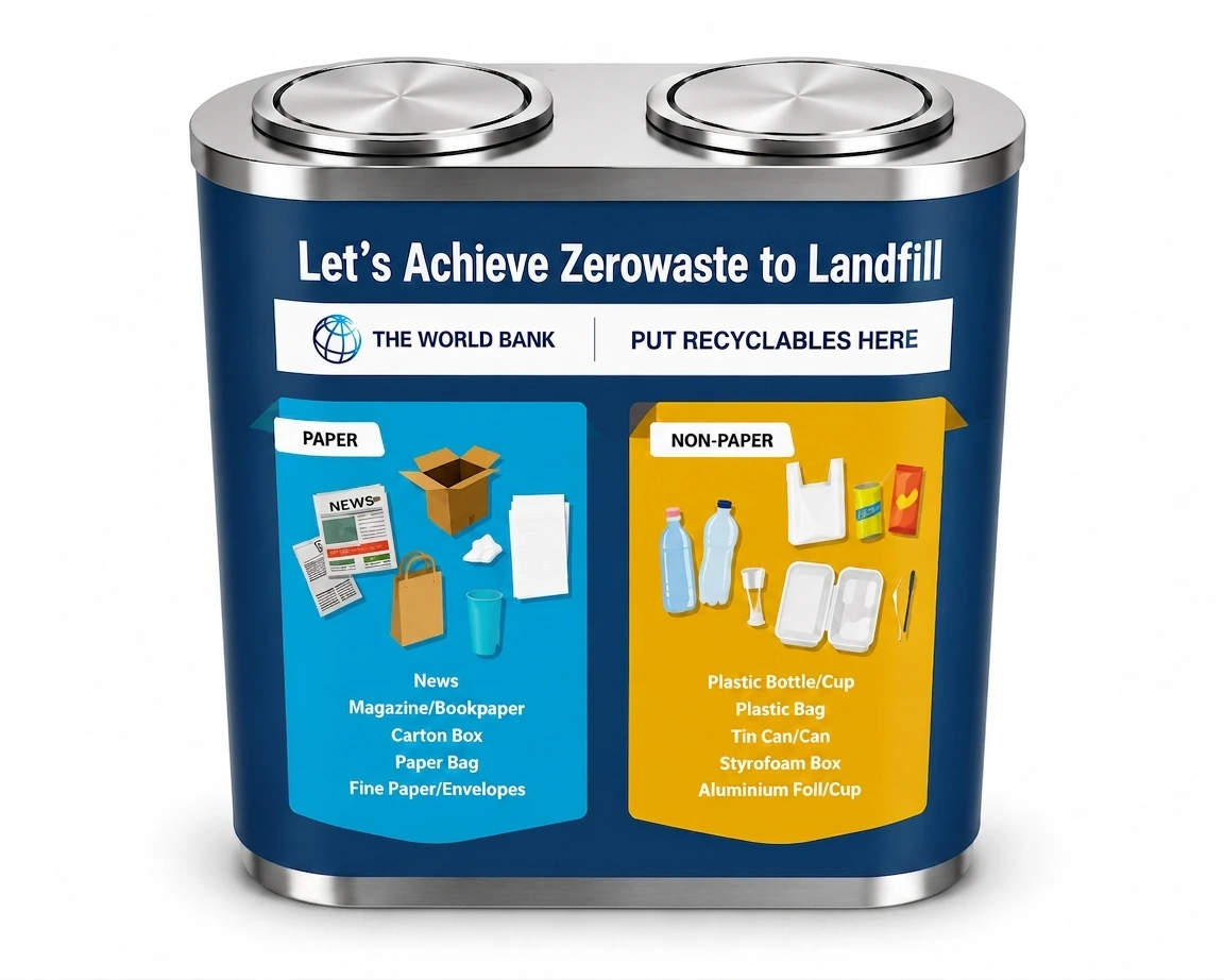 Image Produk Waste Bin 2 in 1 Tube