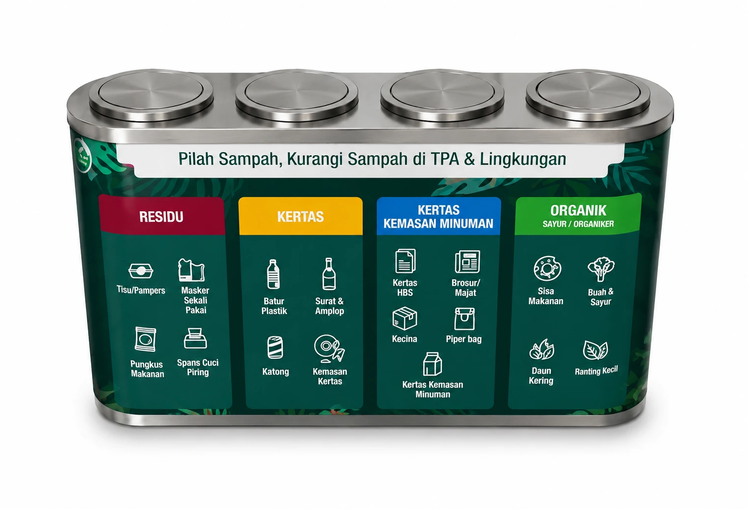 Image Produk Waste Bin 4 in 1 Tube