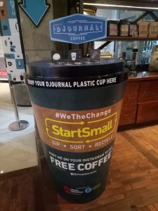 Djournal Coffee's waste installation that is located in Grand Indonesia Shopping Mall.
