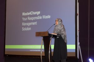 Waste4Changes session during the first panel discussion represented by Faiza Fauziah from Partnership and Development